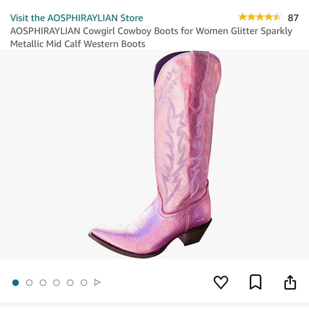 SOLDDD!!! Pink cowboy boots (metallic mid calf)